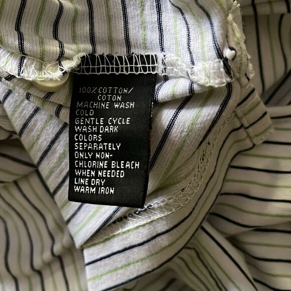 Greg Norman Men's White Golf Polo Shirt W/Green & Blue Stripes Size XXL - Picture 6 of 6